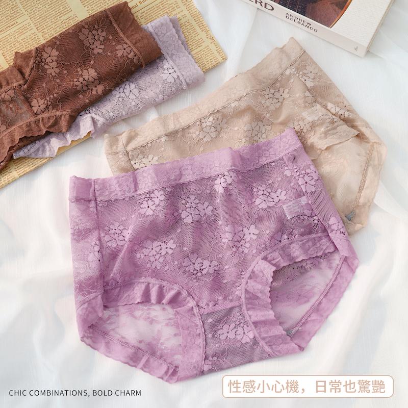 石墨烯褲底蕾絲內褲 中腰 F碼 702 圖片