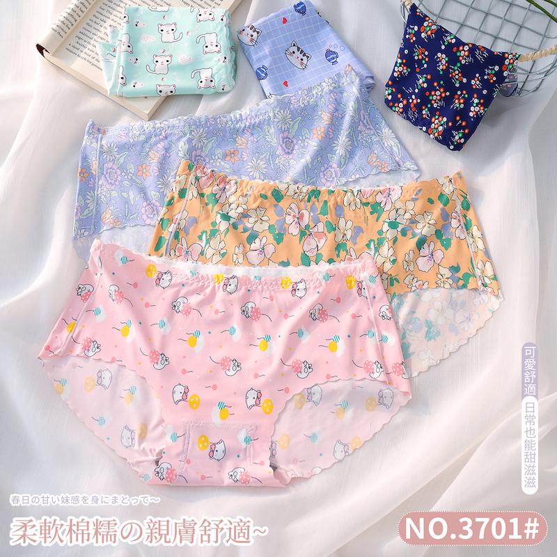 滿版印花無痕內褲 中腰 F碼 3701 無痕褲