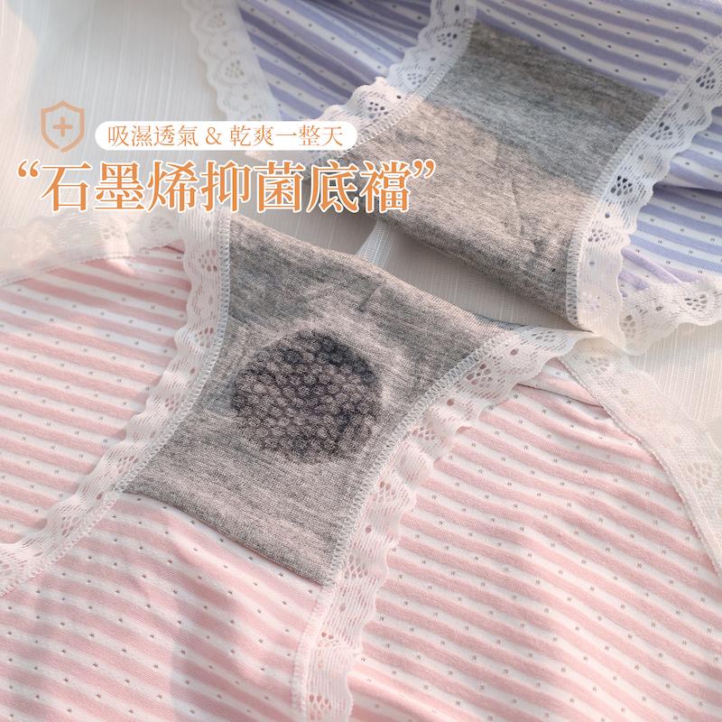 石墨烯褲底透氣網布條紋內褲 中腰 F/XL碼 835 圖片